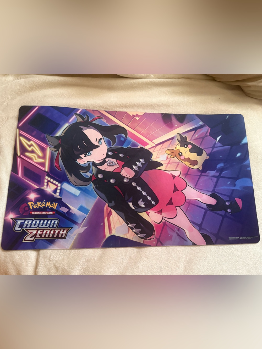 Official Pokemon Crown Zenith Marnie & Morpeko Playmat TCG Desk Mat EUC
